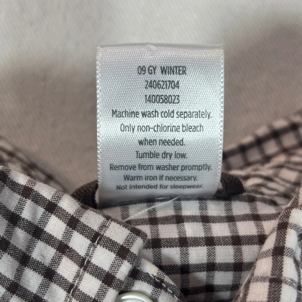 Gymboree Boys Plaid & Check Button Down Shirts Set of 2 Red Brown Size M 7-8